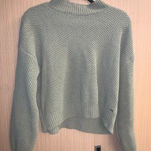 Mock Neck Waffle Knit Sweater